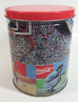 1994 Coca-Cola Coke Soda Pop Basketball, Football, Baseball Sports Themed 6" Tall Tin Metal Canister