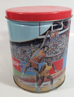 1994 Coca-Cola Coke Soda Pop Basketball, Football, Baseball Sports Themed 6" Tall Tin Metal Canister