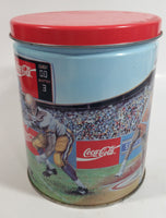 1994 Coca-Cola Coke Soda Pop Basketball, Football, Baseball Sports Themed 6" Tall Tin Metal Canister