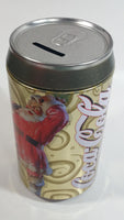 Zellers Holiday Joy Coca-Cola Coke Soda Pop Christmas Santa Themed 7 3/4" Tall Can Shaped Metal Coin Bank