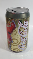 Zellers Holiday Joy Coca-Cola Coke Soda Pop Christmas Santa Themed 7 3/4" Tall Can Shaped Metal Coin Bank