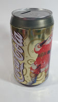 Zellers Holiday Joy Coca-Cola Coke Soda Pop Christmas Santa Themed 7 3/4" Tall Can Shaped Metal Coin Bank