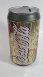 Zellers Holiday Joy Coca-Cola Coke Soda Pop Christmas Santa Themed 7 3/4" Tall Can Shaped Metal Coin Bank