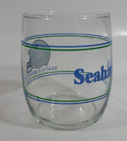 Seattle Seahawks NFL Football Sports Team Helmet Graphics Blue Green Lined 3 1/2" Tall Glass Drinking Cup