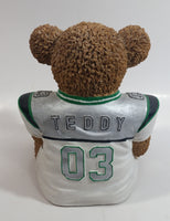 Very Hard To Find CFL Canadian Football League Grey Cup Championship Regina 2003 #03 Saskatchewan Roughriders 6 1/2" Tall Resin Teddy Bear Coin Bank Sports Team Collectible