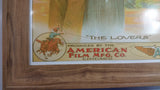 Vintage 1912 "The Bandit of Point Loma" Short Antique Early Movie Film "The Lovers" 17" x 21" Wood Framed Litho Art Print Poster American Film Mfg. Co. Chicago