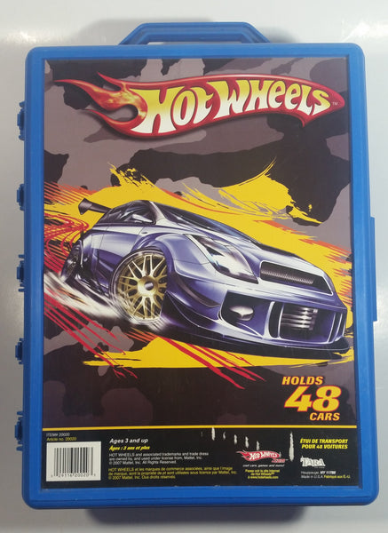 2007 Hot Wheels 48 Car Carrying Case Blue Plastic Container