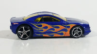 2009 Hot Wheels Trick Tracks Speed Hill Muscle Tone Metalflake Blue w/ Flames Die Cast Toy Car Vehicle