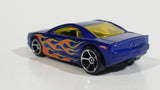 2009 Hot Wheels Trick Tracks Speed Hill Muscle Tone Metalflake Blue w/ Flames Die Cast Toy Car Vehicle