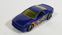 2009 Hot Wheels Trick Tracks Speed Hill Muscle Tone Metalflake Blue w/ Flames Die Cast Toy Car Vehicle