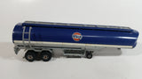 Rare VHTF Vintage Majorette Gulf Gas Oil Fuel Tanker Semi Tractor Trailer Blue Die Cast Toy Vehicle