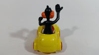 1989 Warner Bros Looney Tunes Daffy Duck in Yellow Plastic Toy Car Vehicle McDonald's Happy Meal