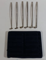 Full Set of 6 Elegance Silver Plated Zinc Miniature Golf Club Shaped Coffee Beverage Drink Stir Stirring Sticks 6" Long