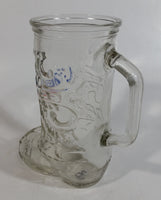 Coors Banquet Beer Cowboy Boot Shaped Embossed Glass 6" Tall Beer Mug