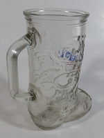 Coors Banquet Beer Cowboy Boot Shaped Embossed Glass 6" Tall Beer Mug