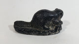 Beaver Soapstone Carved Sculpture Ornament w/ Original Sticker