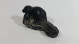 Beaver Soapstone Carved Sculpture Ornament w/ Original Sticker