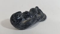 Mother Beaver and Baby Beaver Soapstone Carved Sculpture Ornament