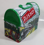 Rare Very Hard to Find Pilsner Beer with Train Locomotive Themed Metal Lunch Box Container 8 3/4" Wide