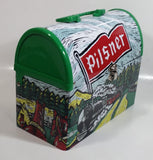 Rare Very Hard to Find Pilsner Beer with Train Locomotive Themed Metal Lunch Box Container 8 3/4" Wide