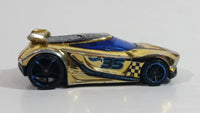 2013 Hot Wheels Racing Super Chromes Chicane Gold Chrome Die Cast Toy Race Car Vehicle