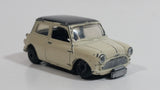 Motor Max 6017 Austin Mini Cooper Cream White with Black Roof Die Cast Toy Car Vehicle