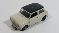 Motor Max 6017 Austin Mini Cooper Cream White with Black Roof Die Cast Toy Car Vehicle