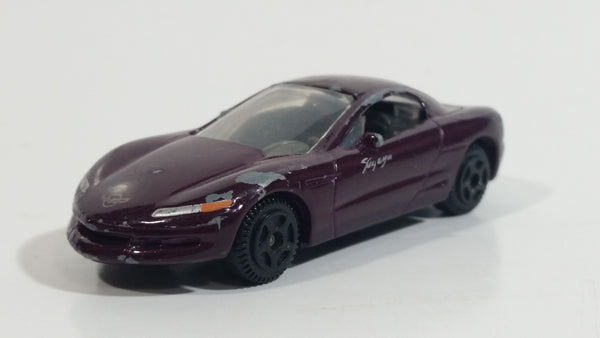 Motor Max 6007 Corvette Sting Ray III Maroon Dark Purple Die Cast Toy Car Vehicle