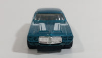 2010 Hot Wheels Muscle Mania 1969 Pontiac Firebird T/A Metalflake Aqua Blue Die Cast Toy Car Vehicle