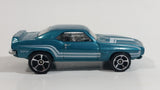 2010 Hot Wheels Muscle Mania 1969 Pontiac Firebird T/A Metalflake Aqua Blue Die Cast Toy Car Vehicle