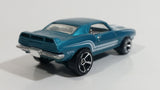 2010 Hot Wheels Muscle Mania 1969 Pontiac Firebird T/A Metalflake Aqua Blue Die Cast Toy Car Vehicle