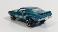 2010 Hot Wheels Muscle Mania 1969 Pontiac Firebird T/A Metalflake Aqua Blue Die Cast Toy Car Vehicle