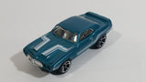 2010 Hot Wheels Muscle Mania 1969 Pontiac Firebird T/A Metalflake Aqua Blue Die Cast Toy Car Vehicle