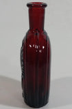 Vintage Wheaton President Benjamin Franklin 3" Tall Ruby Red Embossed Miniature Glass Bottle