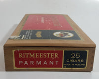 Vintage Ritmeester 25 Mild Dutch Cigars Wooden Hinged Box Empty