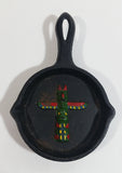 Colorful Totem Pole 3" Diameter Miniature Cast Iron Frying Pan Aboriginal Art Collectible