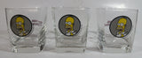 Set of 3 2010 Fox The Simpsons Home Simpson Carton Character Themed Dark Grey Themed 3 1/2" Tall Whisky Glass Cup