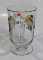Disney Mickey Mouse and Minnie Mouse 5" Tall Clear Pedestal Glass Cup with Handle