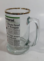 Vintage Style 1981 Edmonton Journal Newspaper "Kid is King!" Wayne Gretzky NHL Ice Hockey Player Gold Rimmed Glass Beer Mug