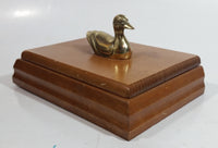 Ducks Unlimited Single Pack of Playing Cards In Wooden Box with Bronze Duck Decoy On Top