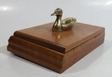 Ducks Unlimited Single Pack of Playing Cards In Wooden Box with Bronze Duck Decoy On Top