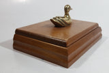 Ducks Unlimited Single Pack of Playing Cards In Wooden Box with Bronze Duck Decoy On Top