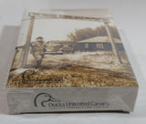 Ducks Unlimited Single Pack of Playing Cards In Wooden Box with Bronze Duck Decoy On Top