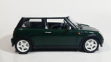 2001 Burago Mini Cooper Dark Green with White Roof 1/18 Scale Die Cast Toy Car Vehicle with Opening Doors, Hood, and Hatch Made in Italy