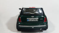 2001 Burago Mini Cooper Dark Green with White Roof 1/18 Scale Die Cast Toy Car Vehicle with Opening Doors, Hood, and Hatch Made in Italy