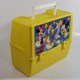 Disney Mickey Mouse Minnie Mouse Donald Duck Cartoon Characters Stars and Moon Themed Thermos Brand Yellow Lunch Box
