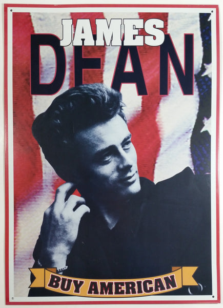 James Dean Actor Buy American Poster 12 1/2" x 17 1/2" Tin Metal Sign Hollywood Movies Collectible