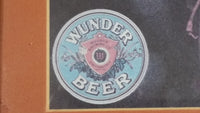 Vintage 1975 Wunder Brewing San Francisco Beer Advertising Poster Wood Framed 16 1/2" x 13 1/4"