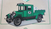 1990 Atlas Supply Company 60th Anniversary 1930 - 1990 Green Delivery Truck Wooden Framed Glass Mirror Advertisement Automotive Collectible 19" x 15"