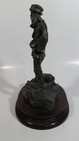 Rare Vintage 1977 LaRocca Mountain Man Pewter 9 1/2" Tall Figure Sculpture on Wood Base